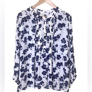 NWOT - Gap Floral Pintucked Blouse - Size: XL